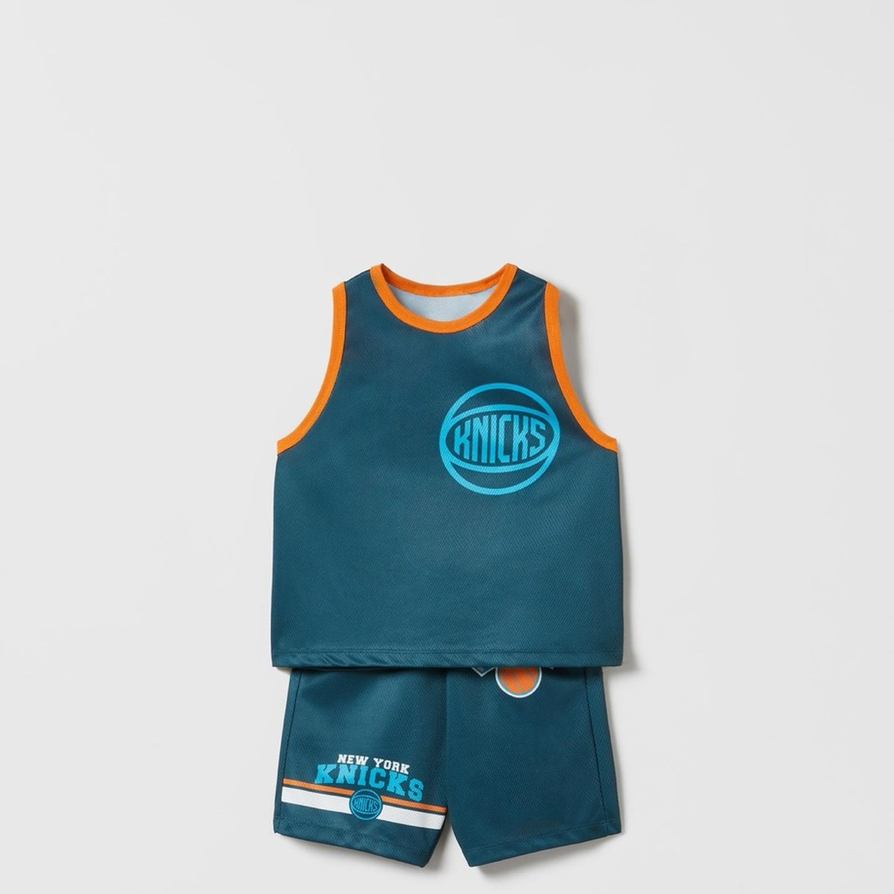 NBA Knicks Teal and Orange Jersey Set